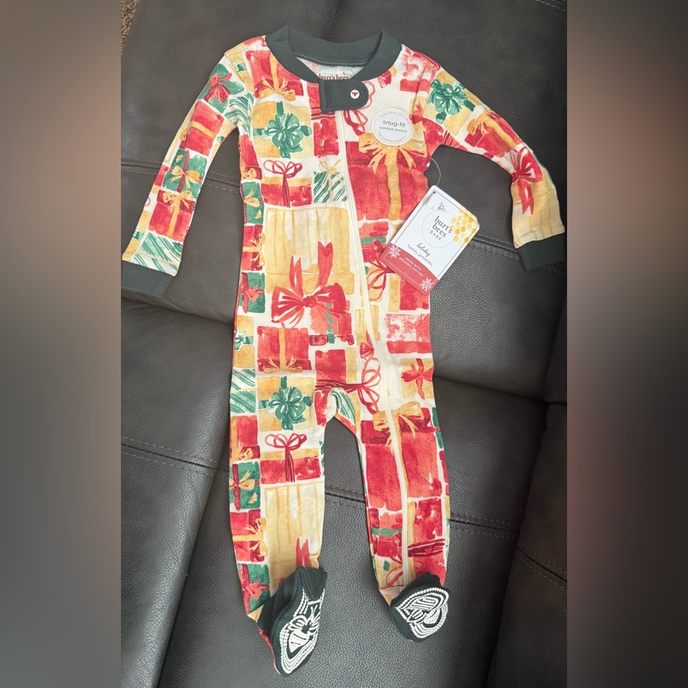 Burt's Bees Christmas footie pajamas